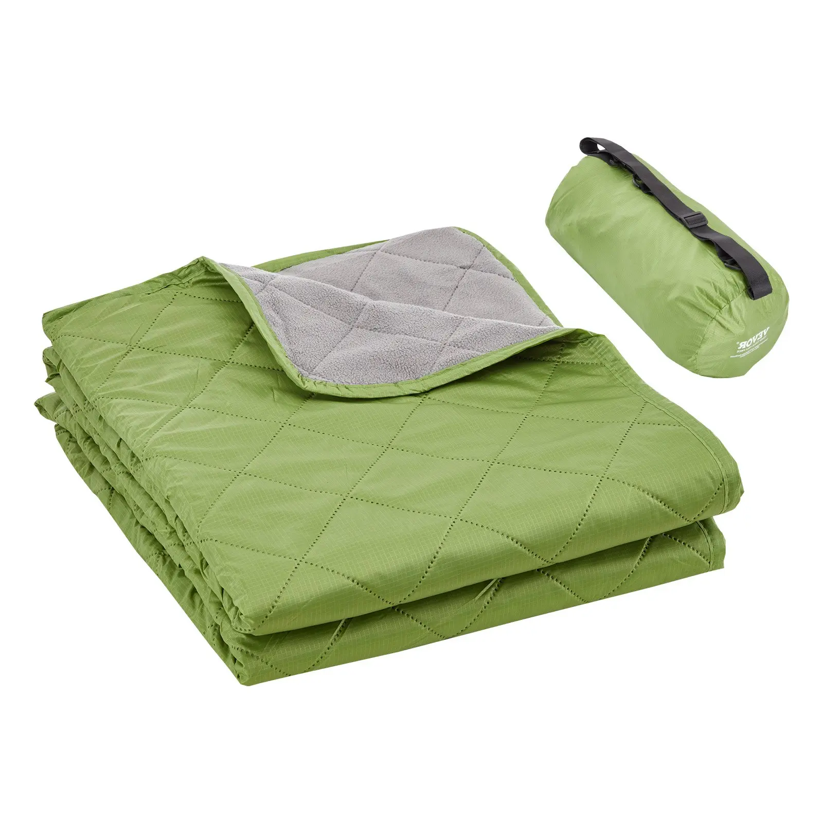 VEVOR Camping Blanket, Large Warm Stadium Blanket, Waterproof Windproof, 330GSM Polyester Fleece, Flame Retardant, Great for Outdoors, Picnics, Hiking, Sports Events, Travel, 82" x 55", Bicolor