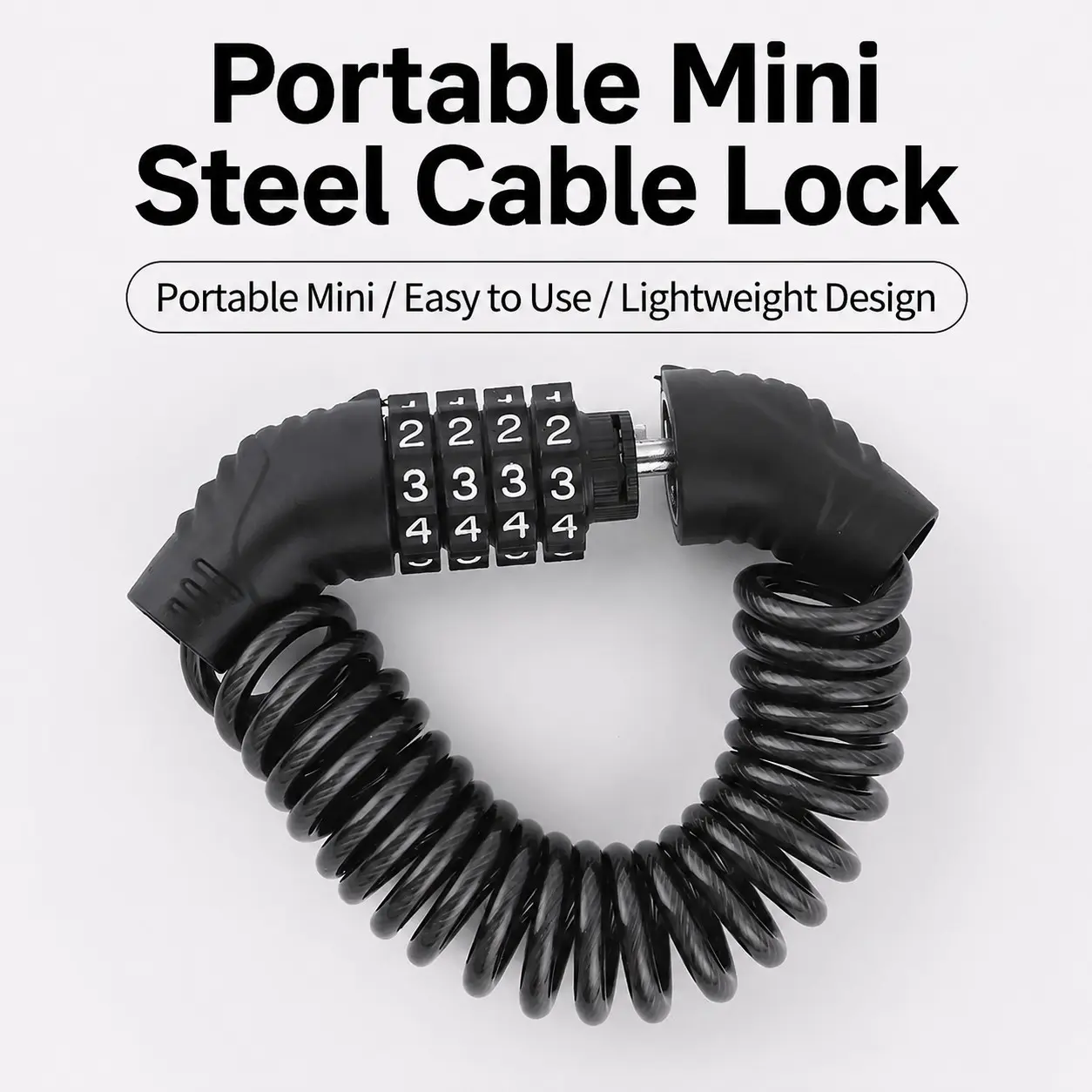 Multi-Function Compact Steel Cable Password Lock, Bike Motorcycle Helmet Lock, Outdoor Gear Bag Luggage Lock, Secure Storage Solution