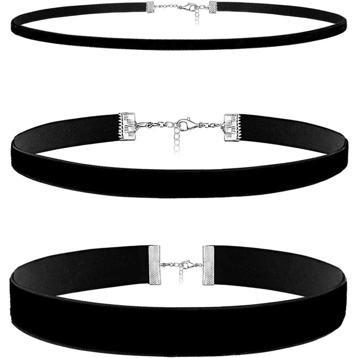 3 count Black Choker Necklace for Women  Choker Set Classic Chokers for Women Adjustable  Necklace for Party  Halloween  Gifts