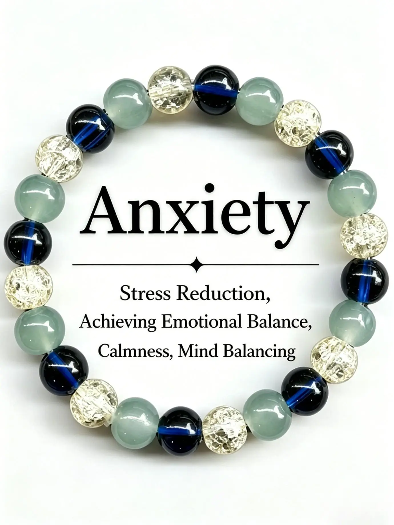 Unisex Anxiety Relief Crystal Bracelet, Stress-Reducing Emotional Balance Band, Daily Wear Healing Jewelry, Perfect Gift for Him and Her
