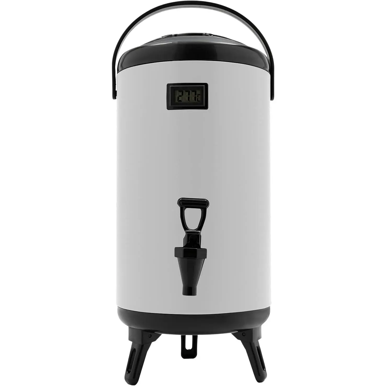 Hot Beverage Dispenser, 12L/3.17Gal Insulated Beverage Dispensers Insulated Thermal Hot and Cold Beverage Dispenser with Spigot & Thermometer Stainless Steel Drink Dispenser for Tea Coffee Milk