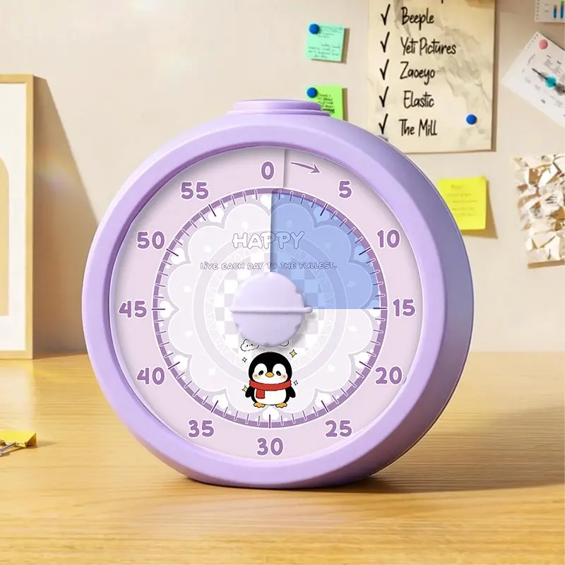 Cute Animal Countdown Timer - 60 Minutes, Silent Operation, Colorful Dial, Suitable for Classroom, Office, Kitchen & Desktop Use, Battery Powered. Classroom Timer | Silent Operation Timer | Durable Plastic Timer, Countdown Timer.