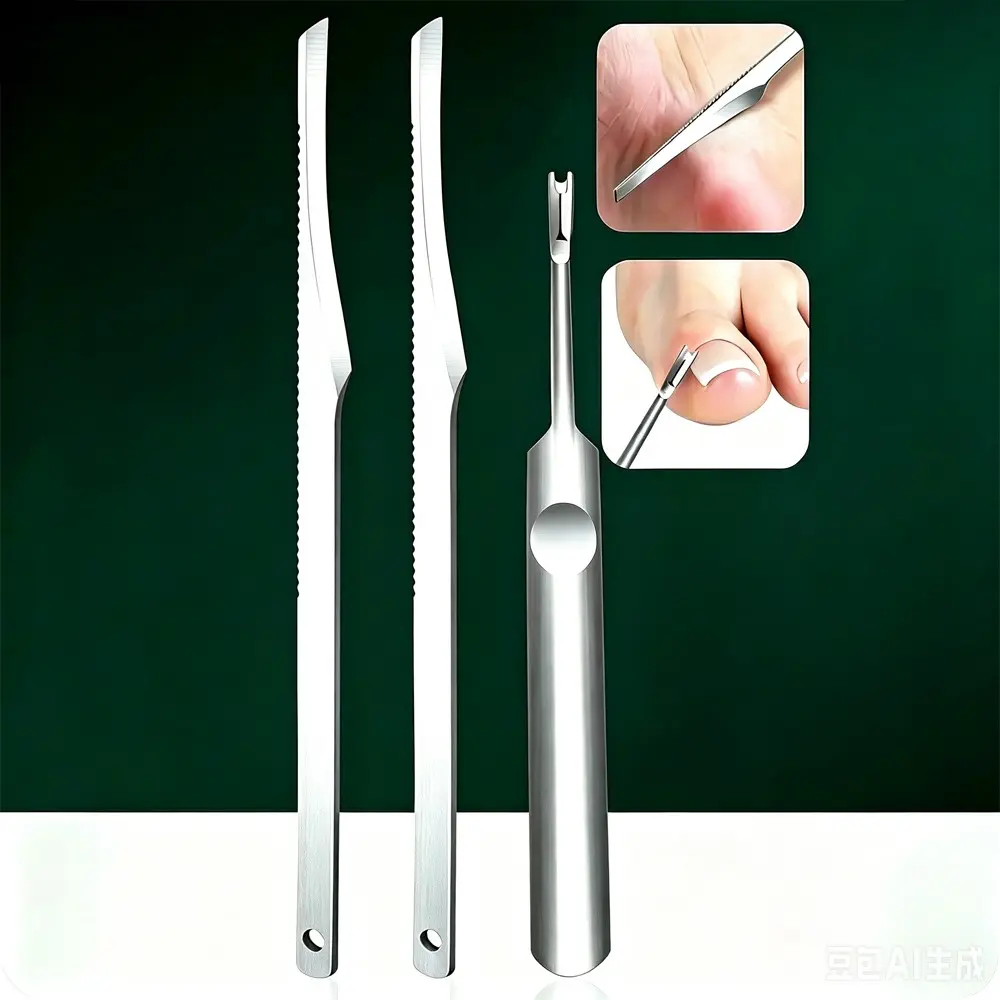 3pcs Stainless Steel Pedicure Tool Set, Dead Skin Remover, Cuticle Pusher, Professional Foot Care, Manicure Pedicure Supplies