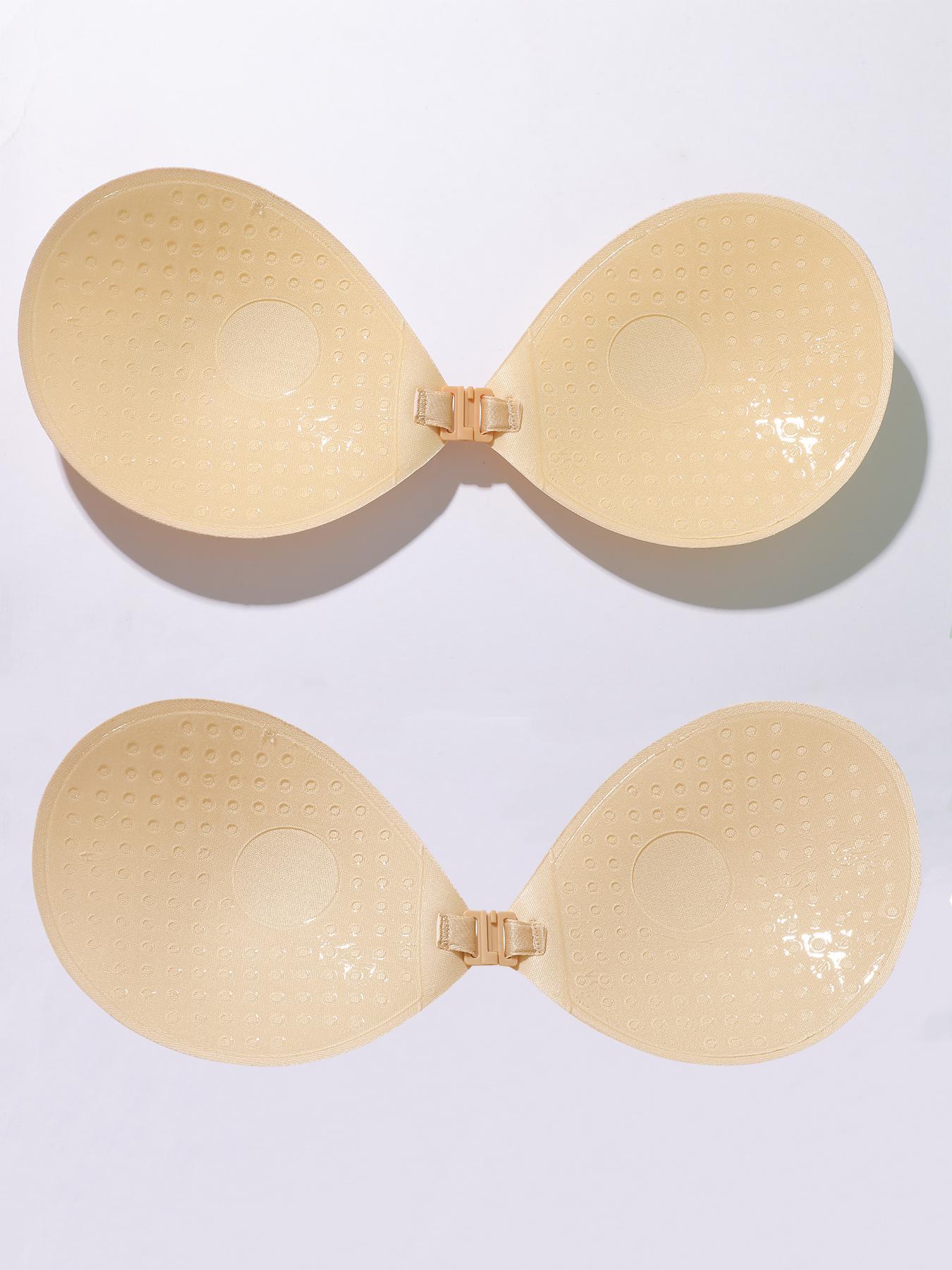 Women's Solid Buckle Front Stretchable Silicone Bra, Casual Basic Invisible Strapless Bra, Women's Lingerie Accessories for Daily Wear, Underwear, Everyday Fit
