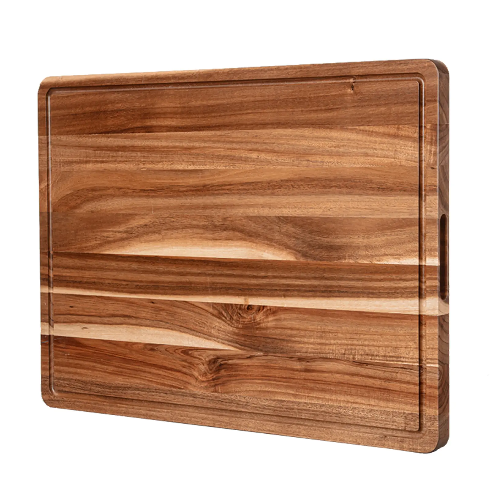 Extra Large Acacia Wood Butcher Block Cutting Board 24 x 18 Inch, 1.5 Inch Thick with Deep Juice Groove & Built-in Handles, Durable Easy Clean Wooden Chopping Board for Meat Veggies Cheese, Perfect Kitchen