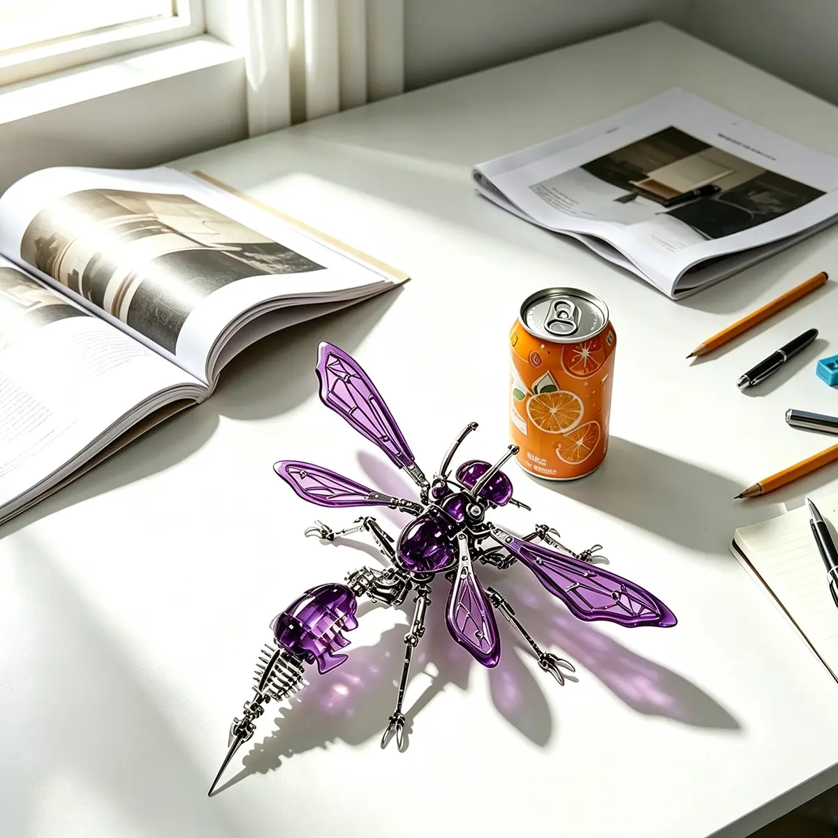 Three-Color Wasp Armor Metal Assembly Model, 3D Puzzle, Interlocking Puzzle, Handmade DIY Educational Toy, Creative Gift, Fun and Engaging Activity, Odd Pieces Puzzle