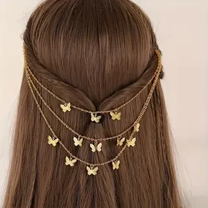 1pc Punk Vintage Style Fashion Metal Small Butterfly Hair Clip • Multi-Layer Black Butterfly BB Clip for Women • Hair Accessory for Hairstyling, Daily Wear, Performances, and Music Festival Parties • The Choice • Can Be Given as a Gift to
