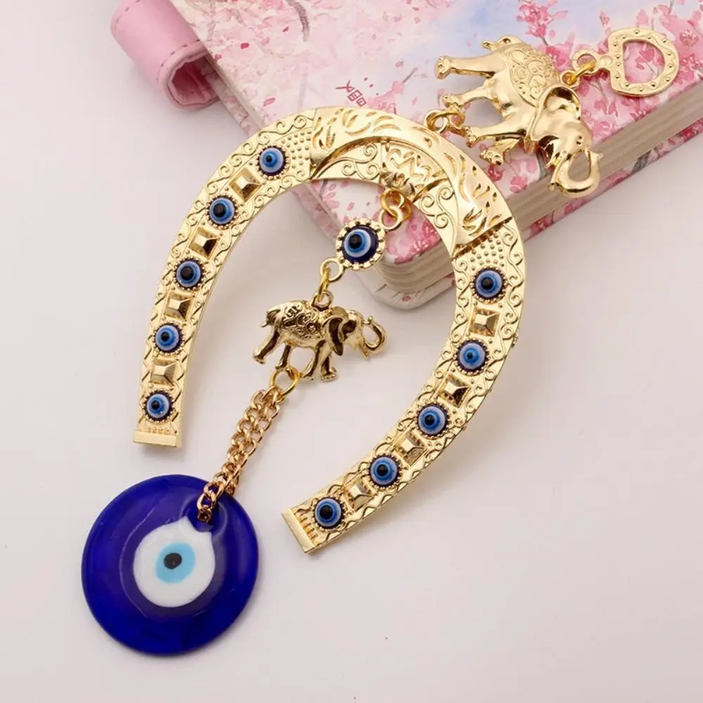 Hanging Ornaments 1pc Turkish Blue Eye Horse Shoe Elephant Ribbon Wall Hanging Lucky Charm, Halloween Christmas Decorations