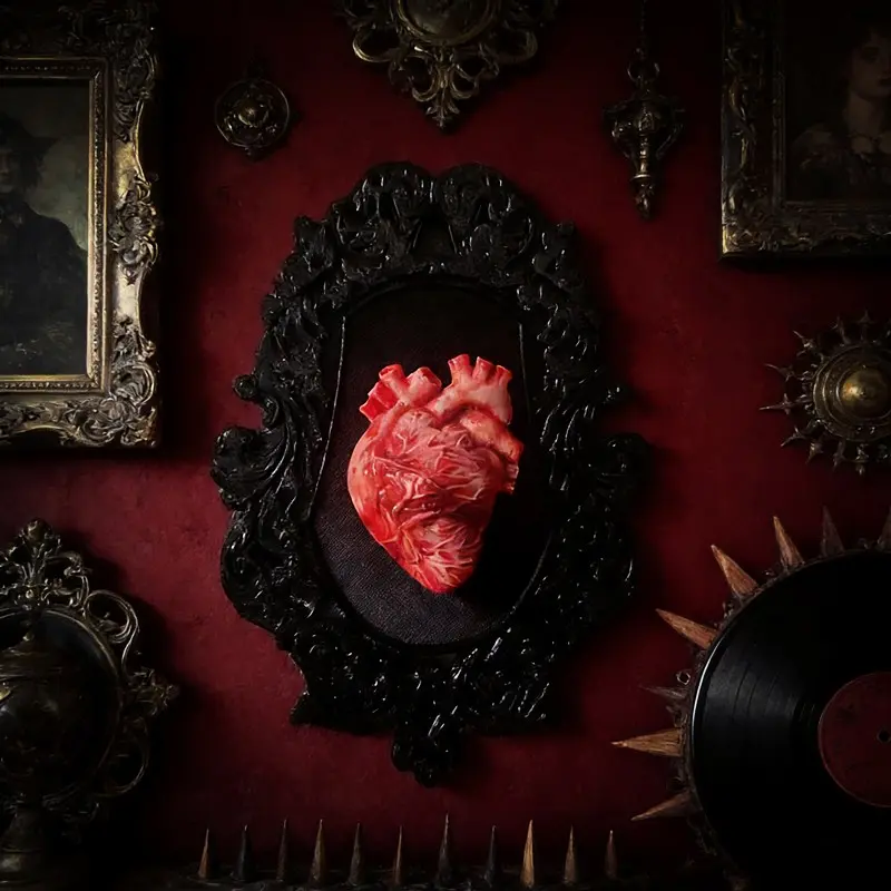 Gothic Mini Simulation Anatomy of the Heart SCULPTURE Wall Art Frame Home Decor/Unique Decor /Gothic Art