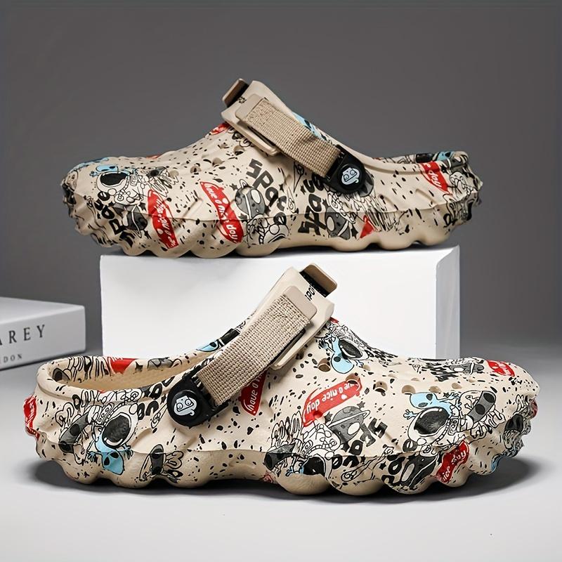 Vibrant Graffiti Print Clogs - Ultra-Breathable, Lightweight EVA Summer Beach Slide Shoes for Casual Outdoor Garden Occasions, Design for Men and Women