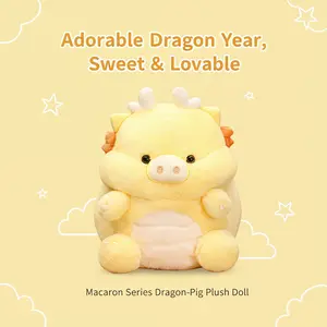 Cute Macaron Plush Doll, Dragon & Pig Series, Chinese Zodiac Toy, Perfect Birthday & Year of the Dragon Gift