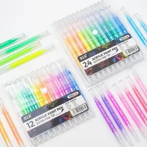 【DealsforYouDays】BIA Acrylic Art Markers, Multi-size Kits Generous Ink Storage Ultra Slim Points, Subtle Sparkle Sticks for Drawing & Script Work, Educational Stationery Gear
