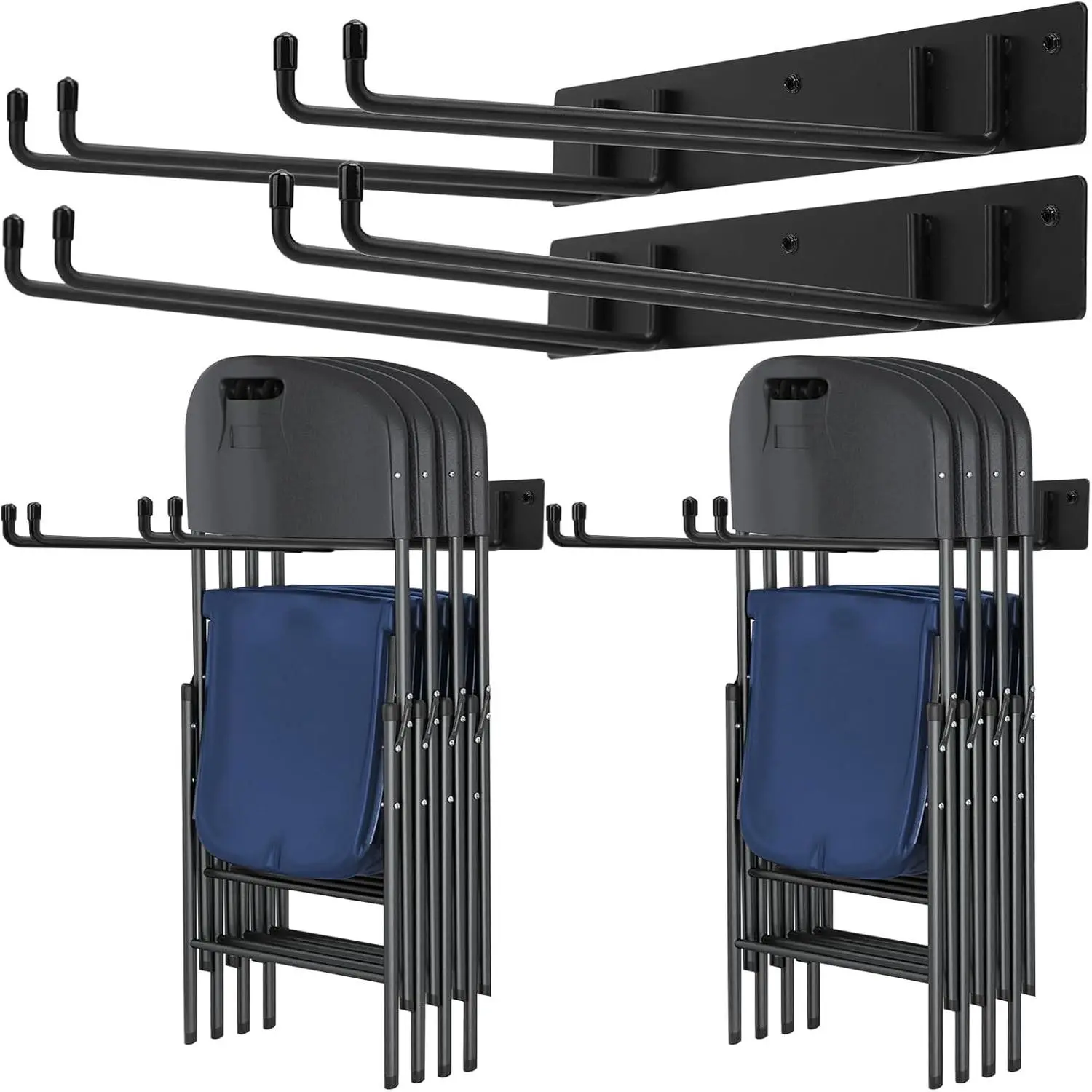 Metal Folding Chair Storage Rack 2-Pack Heavy Duty Garage Organization Foldable Chair HangerGift