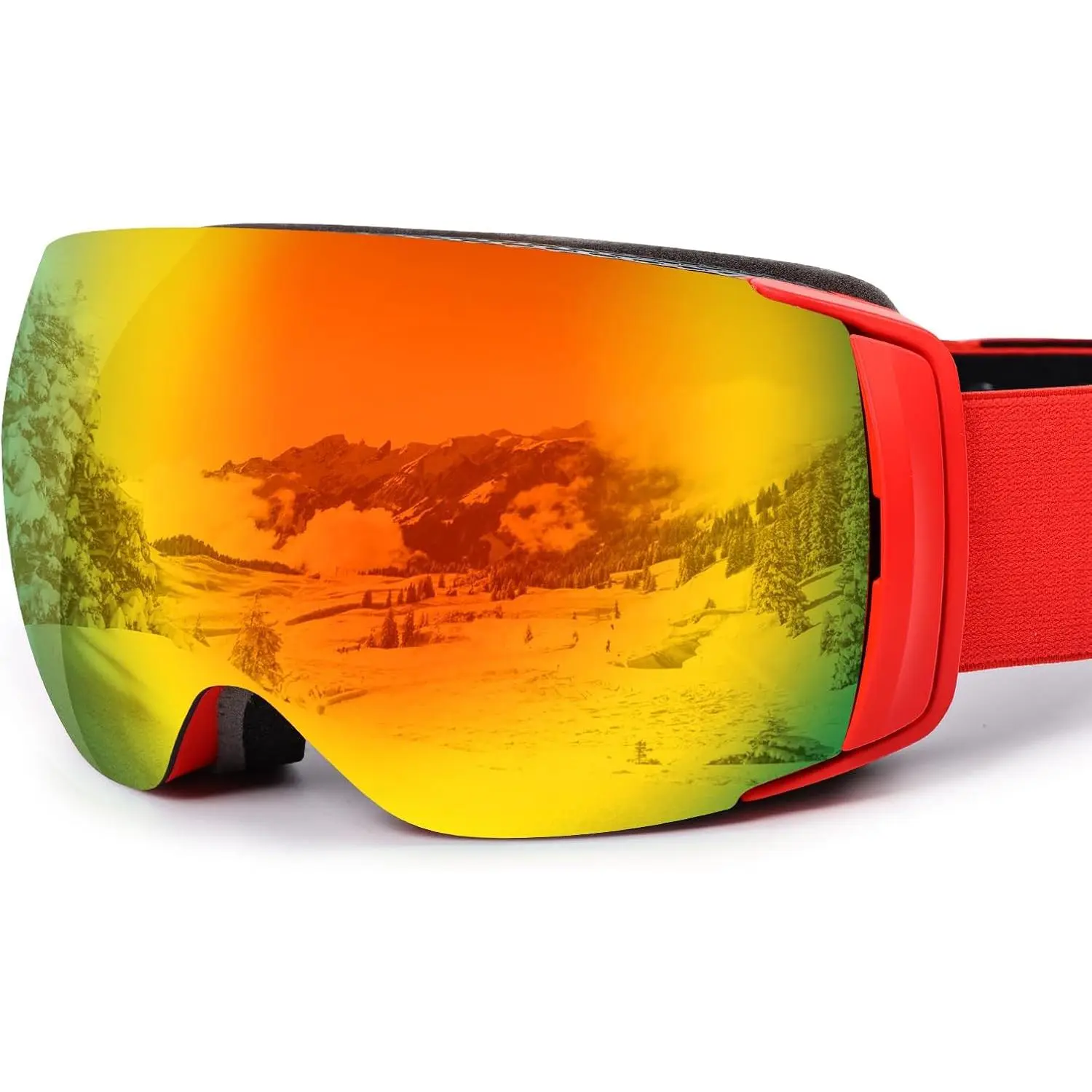 Ski Goggles Men Women OTG Anti-Fog/Scratch  UV- Lens-Snowboard Snow Goggles for Men & Women