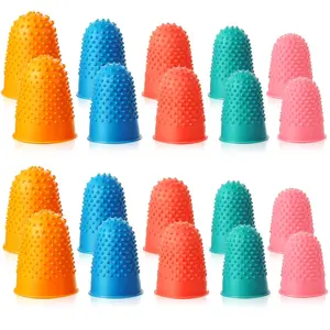 40 count Rubber Fingers Tip Covers Pads, 5 Sizes Rubber Finger Thimbles  Thumb Protectors for  Counting Collating Writing Sorting Paper Office Task Hot Glue Wax Rosin