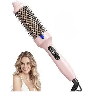 1.5 Inch Round Thermal Brush - Salon-Grade Curling Styling Tool, Straightener with Adjustable Temperature for Voluminous Hair