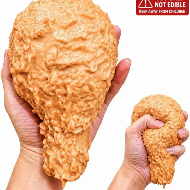 Large Fried Chicken Squeeze Toy, Realistic Food Large Stress Relief Toy, Chicken Leg Stress Relief Toy, Fidget Toy，TPR Anxiety Sensory Toy that can be Squeezed and Stretched