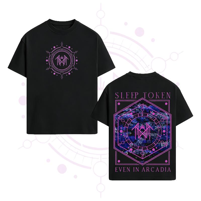 Unisex Fit Washed T-Shirt Sleep Token Graphic T-Shirt Rock Merchandise Top Men'S And Women'S Clothing Rock Band Shirt Retro Music Tee Vintage Casual Short Sleeve T-Shirt For Daily Weart