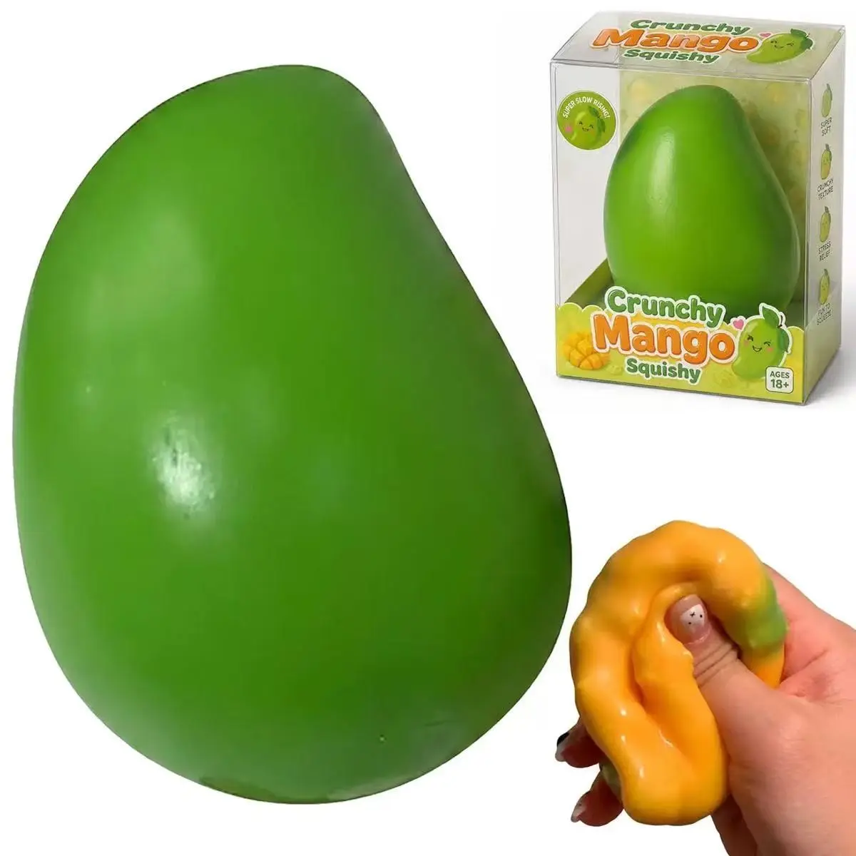 New Crunchy Mango Squishy Toy, Stress Relief Compression Toy, Fun Squeeze Toy for Kids & Adults, Perfect Gift Idea