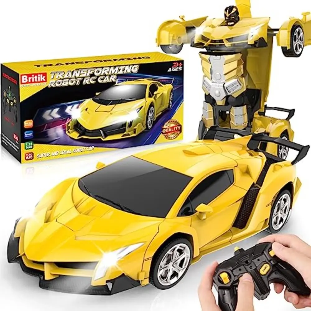 2.4GHz RC Transformer Car Toy - 360° Rotation, 50m Control Range, Cool Special Effects, Sturdy & Durable, Large Battery, Suitable for Ages 5+ Children