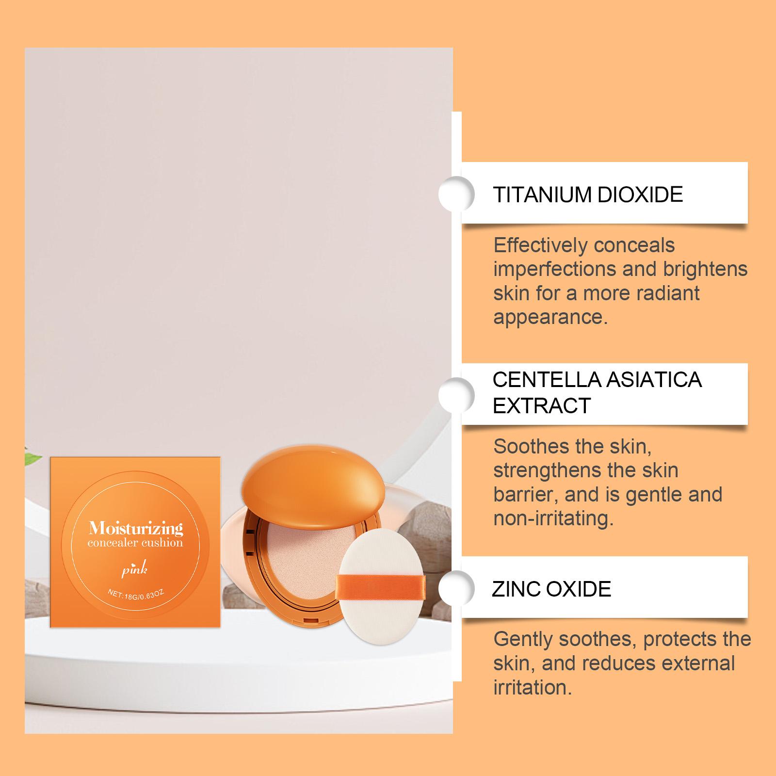 AMZ Pink Moisturizing Concealer Cushion, Waterproof And Sweat-Proof, Velvet Texture, Moisturizing Concealer, Clear And Nourishing Base Cushion