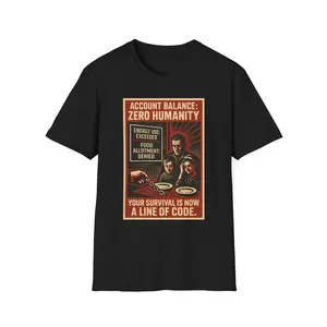 Patriotic Account Balance Zero Humanity Graphic T-Shirt for Men American Flag Style 1pc