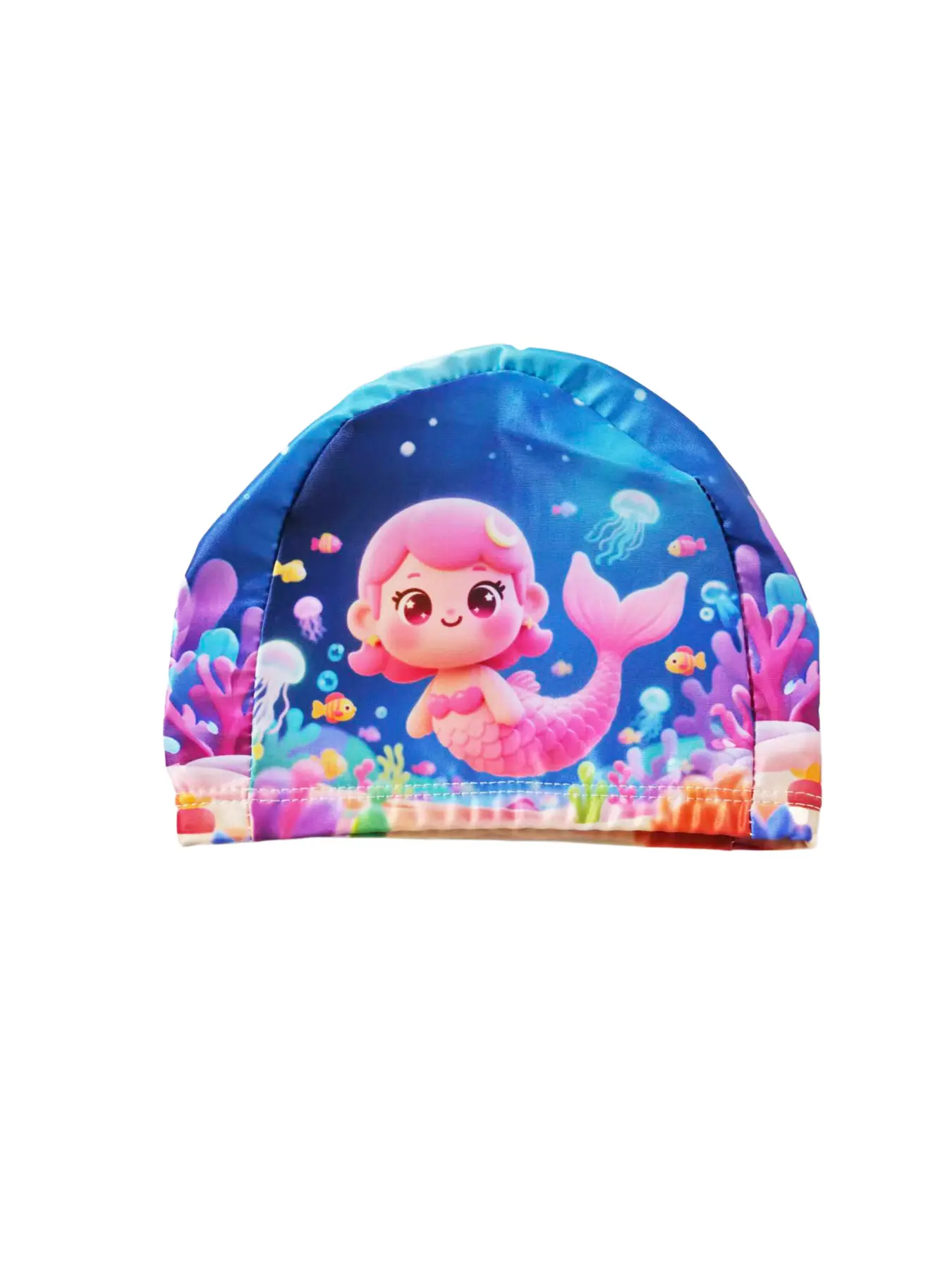 Girls Ocean Mermaid Princess Swimming Cap