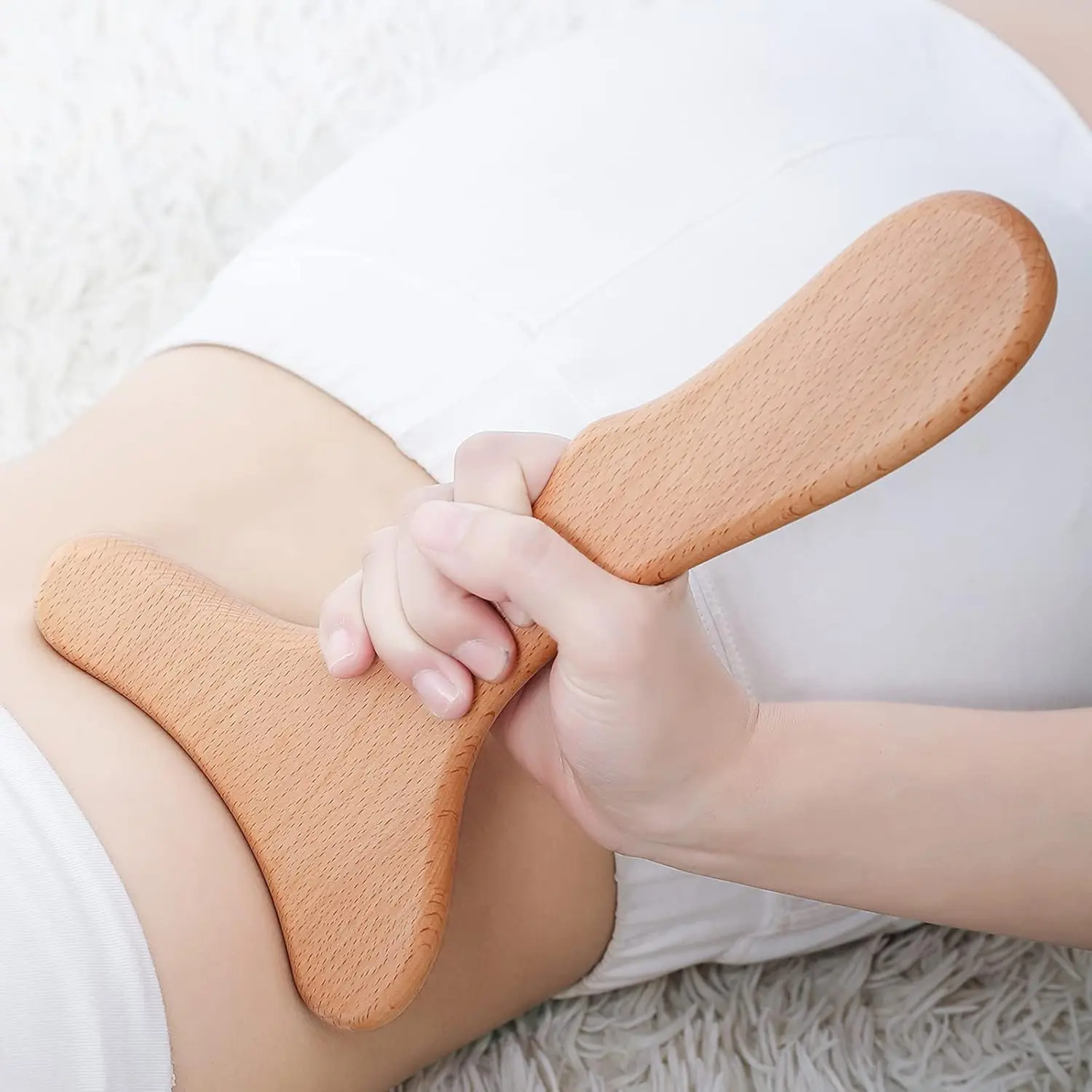Wooden Lymphatic Drainage Tool, Sturdy Maderotherapy Massager for Body Sculpting, Gua Sha, and Muscle Release on Legs & Calves - 11 x 6 in, Solid, Precision-Cut, Komogir Wood, Muscle Relief, Considerate Gift, Sand Smooth