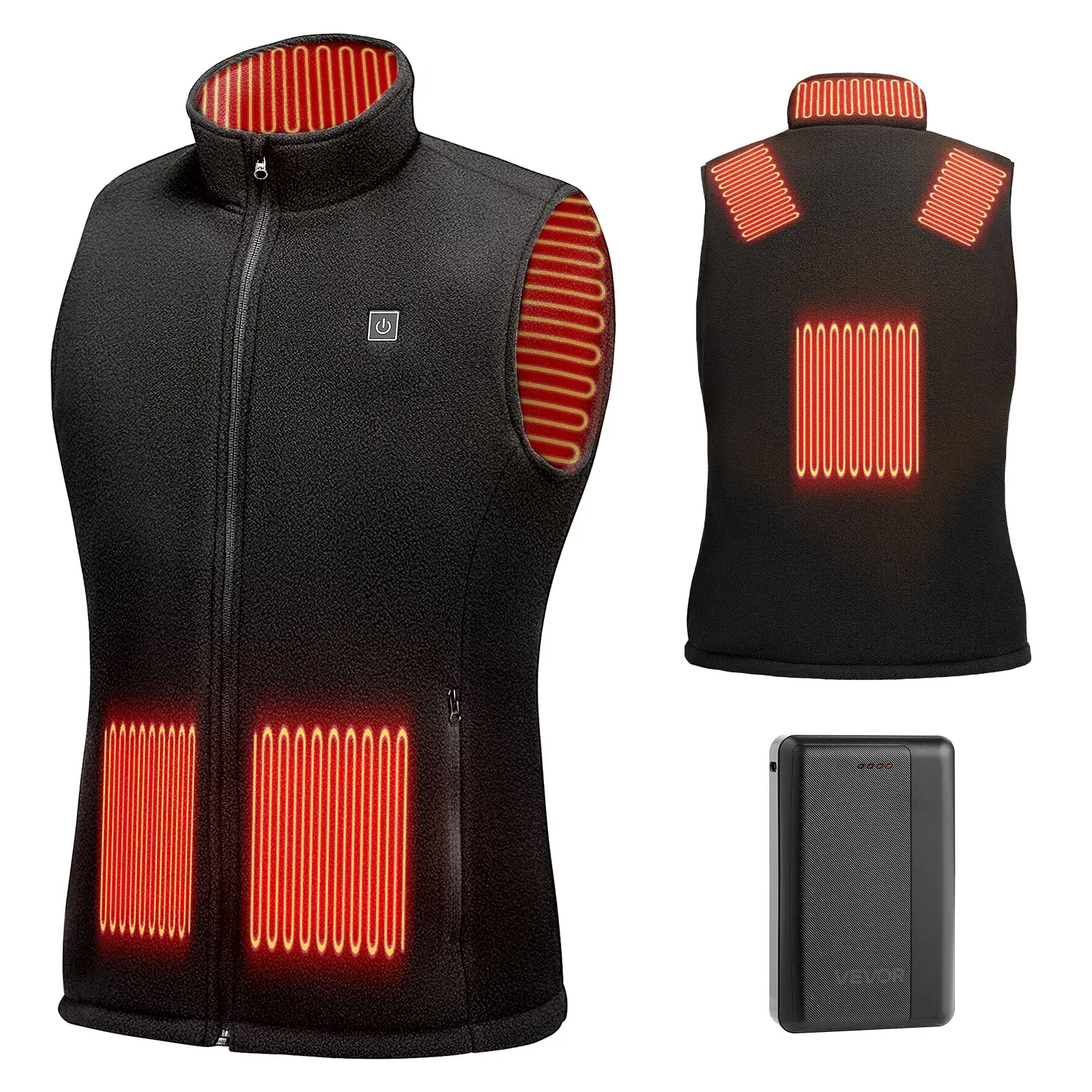 Heated Vest, Women Electric Heating Vest with 16000 mAh Battery Pack, 6 Heating Zones Lightweight Rechargeable Winter-Vest with 3 Levels, for Outdoor Hiking Camping Fishing Skiing, Size M