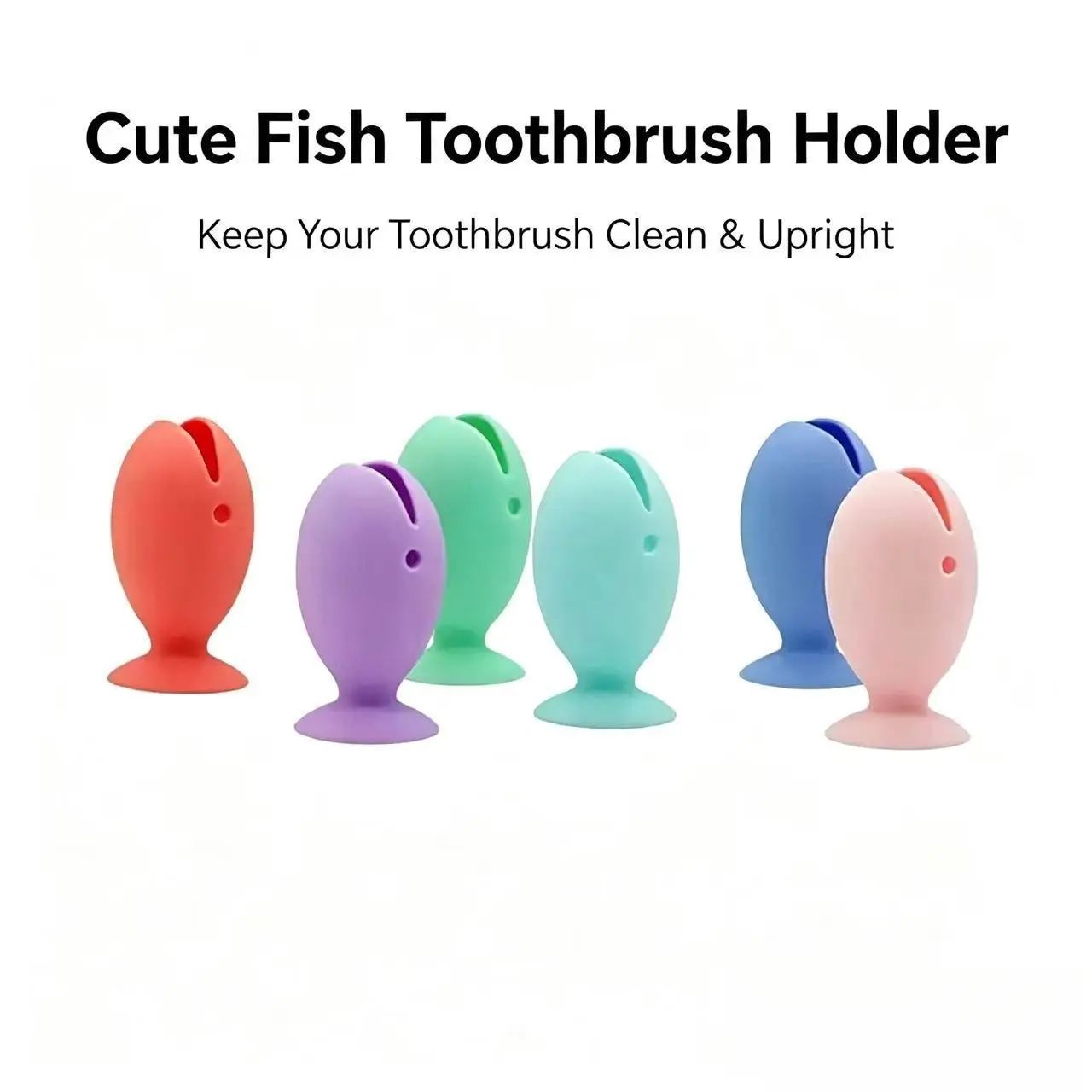 Cute Fish Silicone Toothbrush Holder, Animal Shape Design, Waterproof Anti-Mold, Portable Travel Toothbrush Case, Durable and Stylish