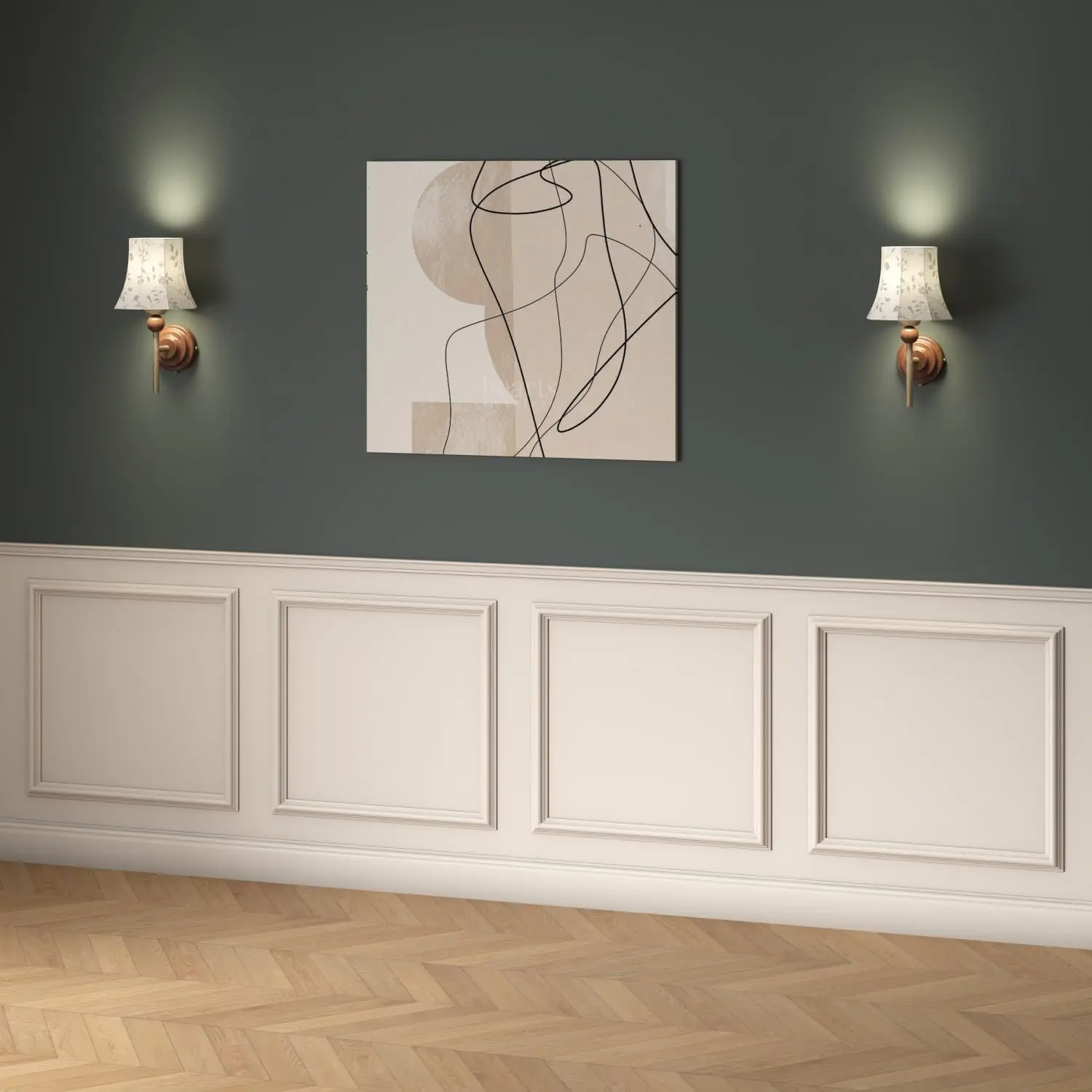 4 Set Peel and Stick Wall Molding Trim Kit, Premade Wainscoting Panels, White Pre Cut Wall Panels for Interior Wall Decor, DIY  Decoration Picture Frame (20 x 20 Inch)