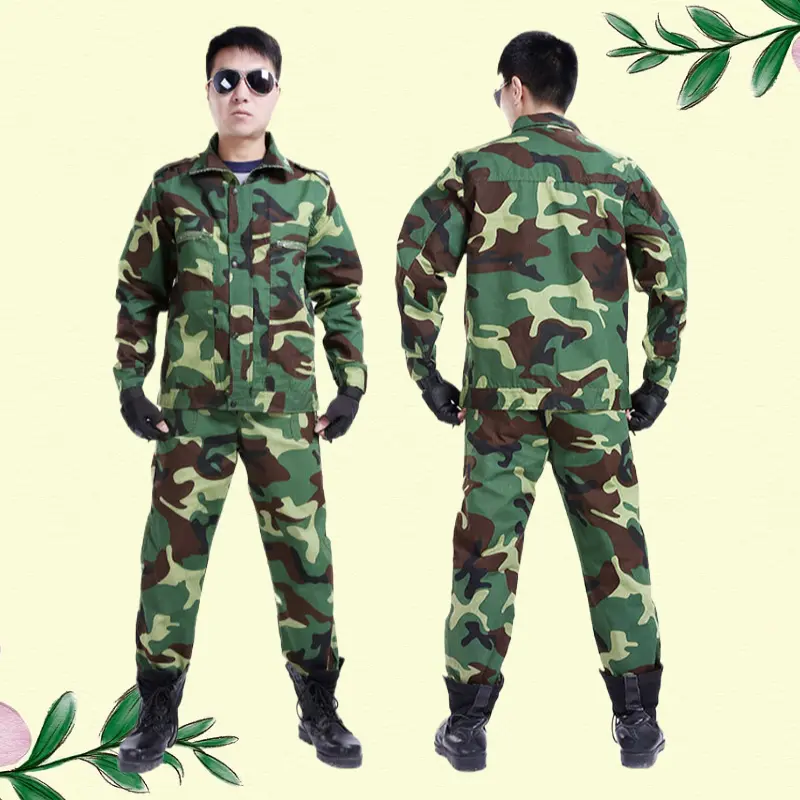 Men Women Student Thin Camouflage Training Uniform Complete Set Breathable Quick Dry Short Sleeve Military Outfit