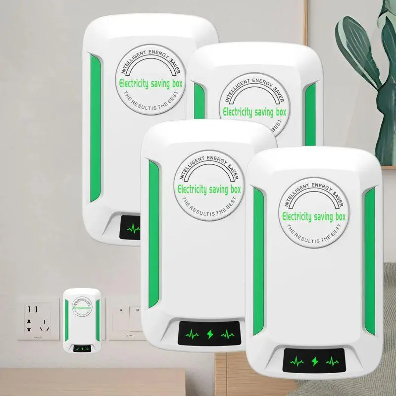 4 Pcs Plug In Power Box with US Plug 2026 Updated Design Compatible with 90–250V Input Range for Home and Office