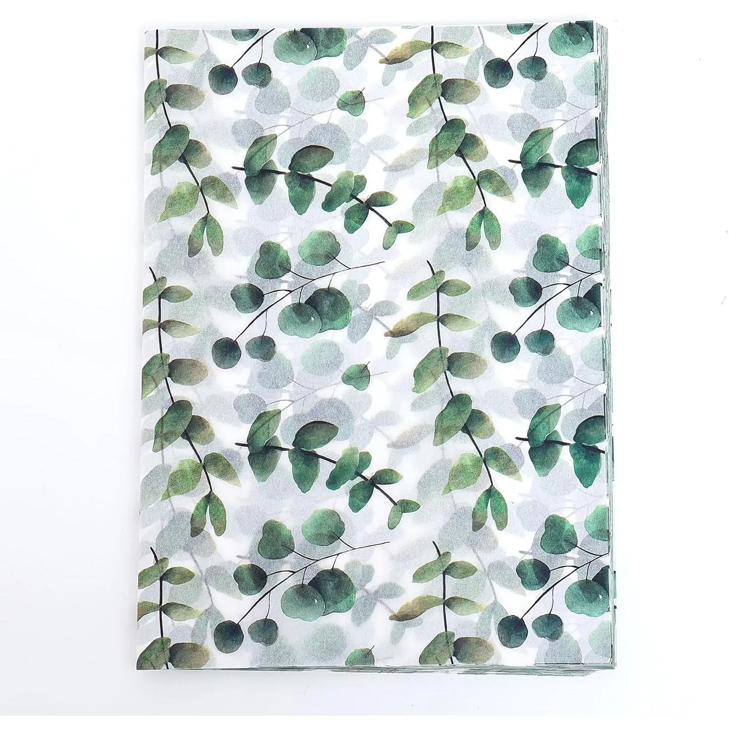 100 Sheets Eucalyptus  Wrapping Tissue Paper Recyclable Greenery Botanical Packaging Bag for Wedding Birthday Showers Art Craft Party Favor Decoration