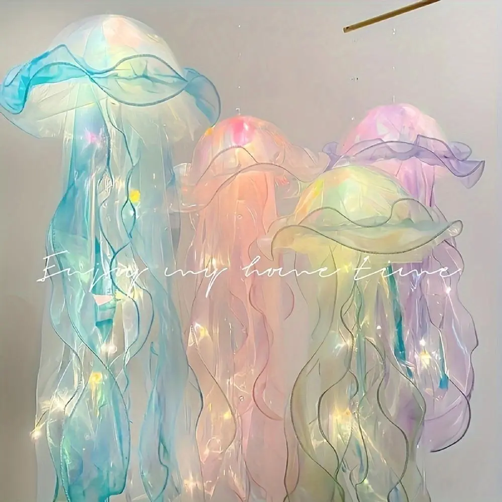 Two Vibrant Led Chandeliers Designed Like Jellyfish, Perfect For Decorating Courtyards, Gardens, And Trees With Lights That Change Colors, Christmas, Halloween, Gender Reveal, Mood Lighting - Available In Multiple Colors Or Random ColorOrnaments Decoratio