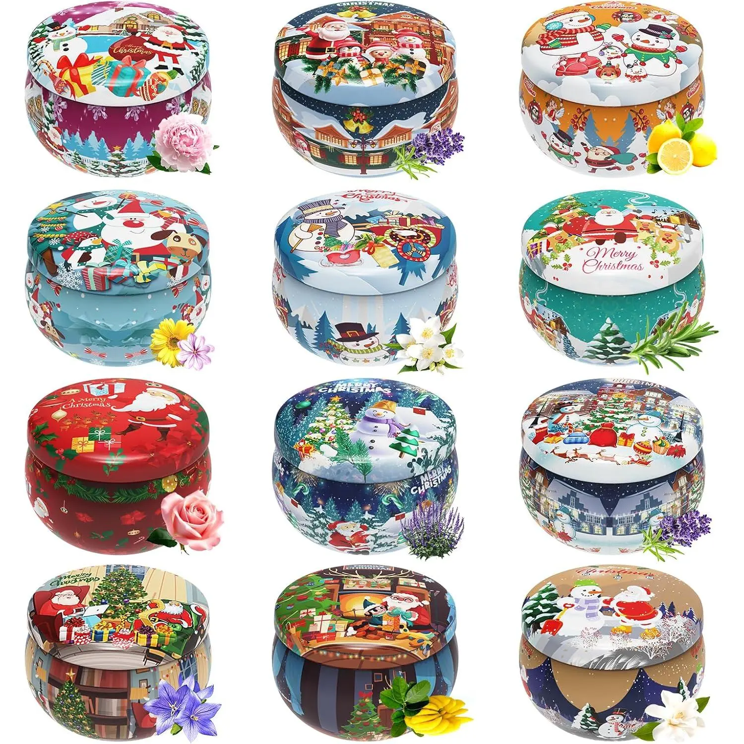 Christmas  Sets,  Scented Candles of 12 Bulk   Candles with Fragrances,  for Women, Candlelight Dinner  Bath