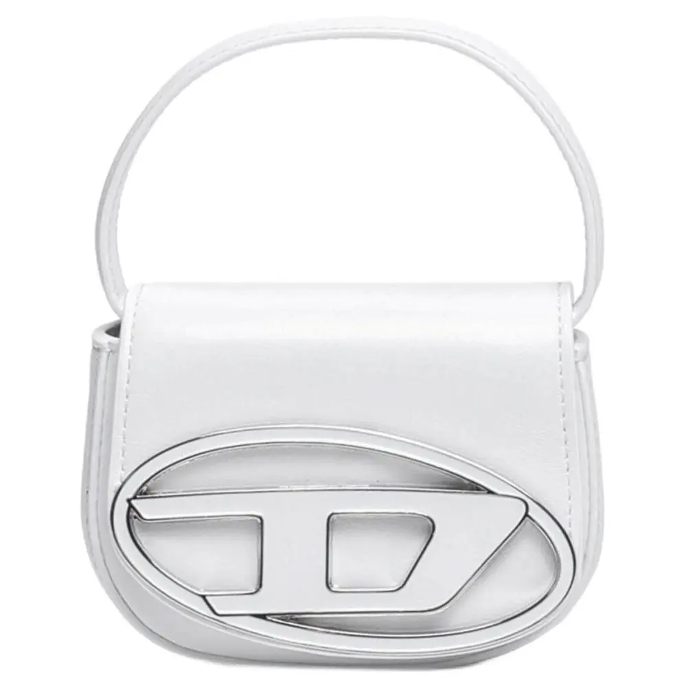 Diesel Leather Mini Crossbody Bag for Women – Adjustable Strap, Trendy Casual Style, White