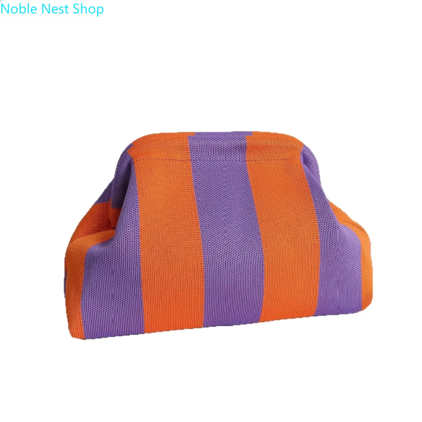 Vibrant Striped Knit Dumpling Bag, a Lightweight and Unisex Multi-use Clutch for Travel and Daily Wear