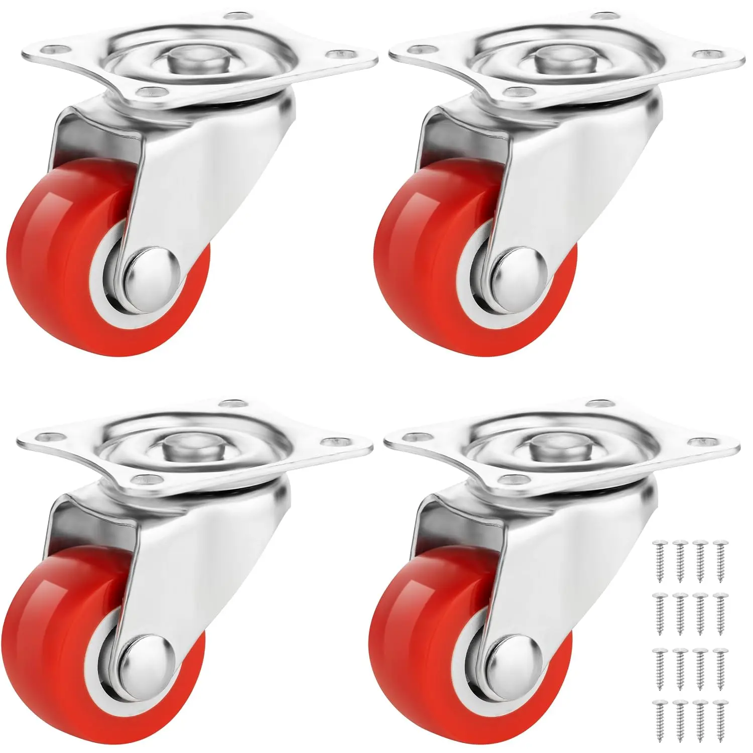 1 Inch Caster Wheels Heavy  Casters Set of 4, 400 LBS Load Capacity