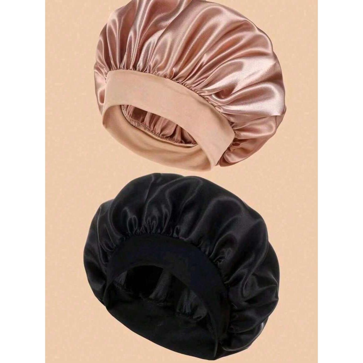 Microfiber Hair Towel and Silk Bonnet Set 1/2/3pcs Silk Bonnet For Sleeping, Satin Hair Bonnets, Soft Elastic Band Silk Sleep Cap, Silk Hair Wrap For Curly Hair
