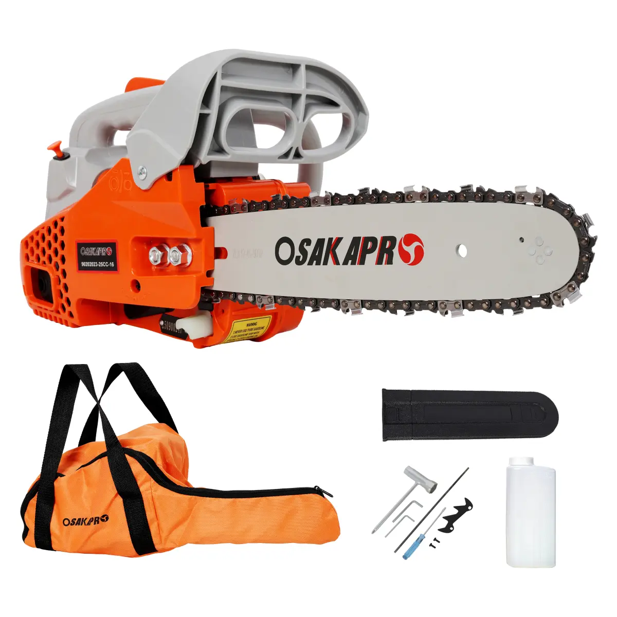 12 in 25cc 2-Stroke Gasoline Chainsaw, EPA-Certified, 1.2 HP High-Speed Model with Built-In Shock Absorption System, Portable Storage Bag for Courtyard Tree & Firewood Cutting, Logging & Pruning