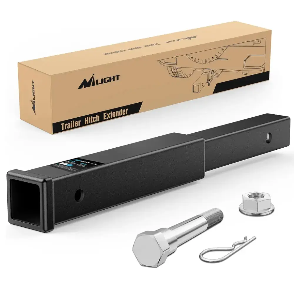 Nilight Stainless Steel Trailer Hitch Extender, 18" Extension, Fits 2" Receiver Tube, Corrosion-Resistant, Easy to Install, Bumper Protection, Great Upgrade for Long-Term Outdoor Use