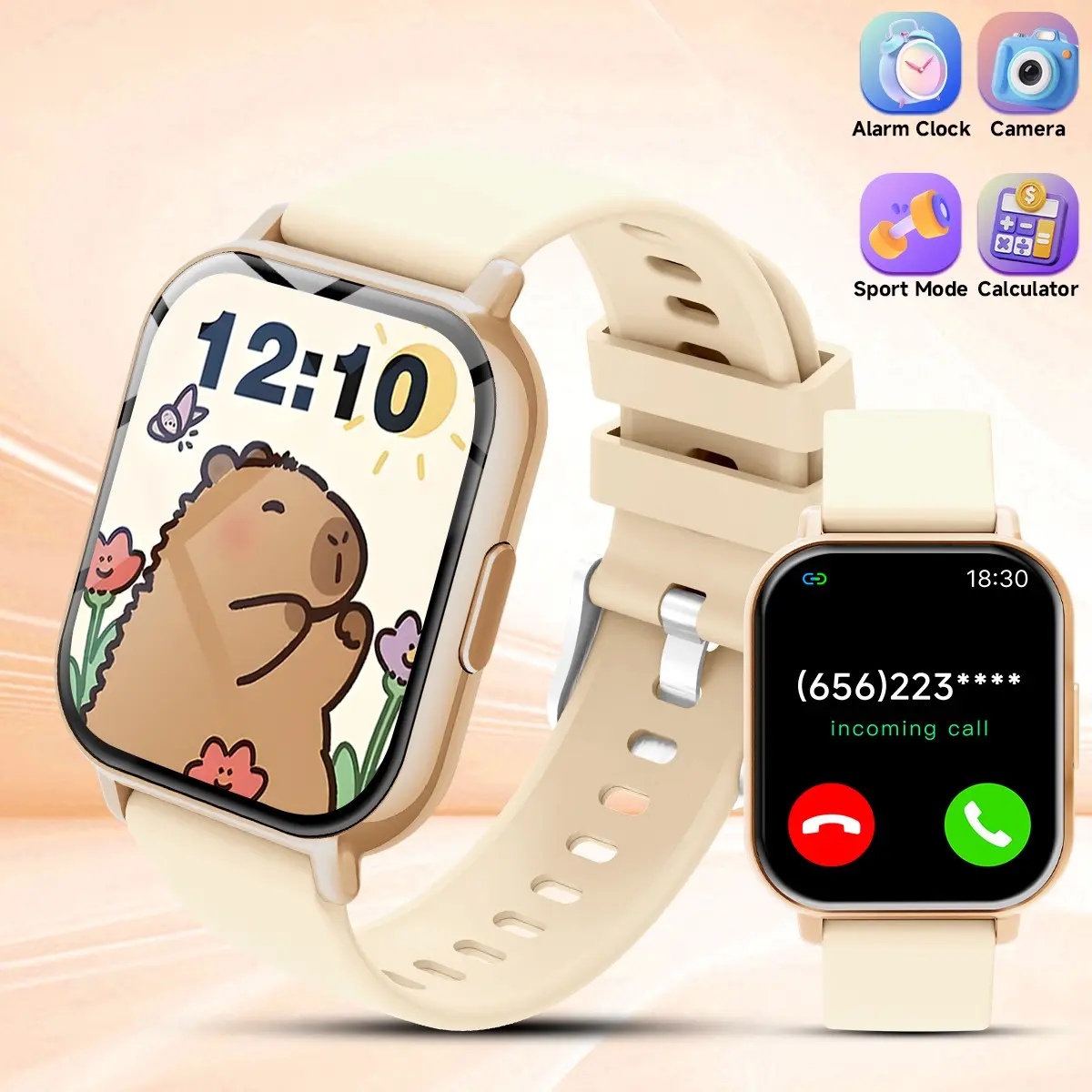 SIMSONLAB Low Power Kid's Smart Watch, Bluetooth Connection, Drink Reminder, Sedentary Reminder, Wireless Call, Message Alert, Alarm, Weather, Music Control, Camera Control, Calculator, Ideal New Year Gift For Kids, All Ages Birthday Gift for boy & girl