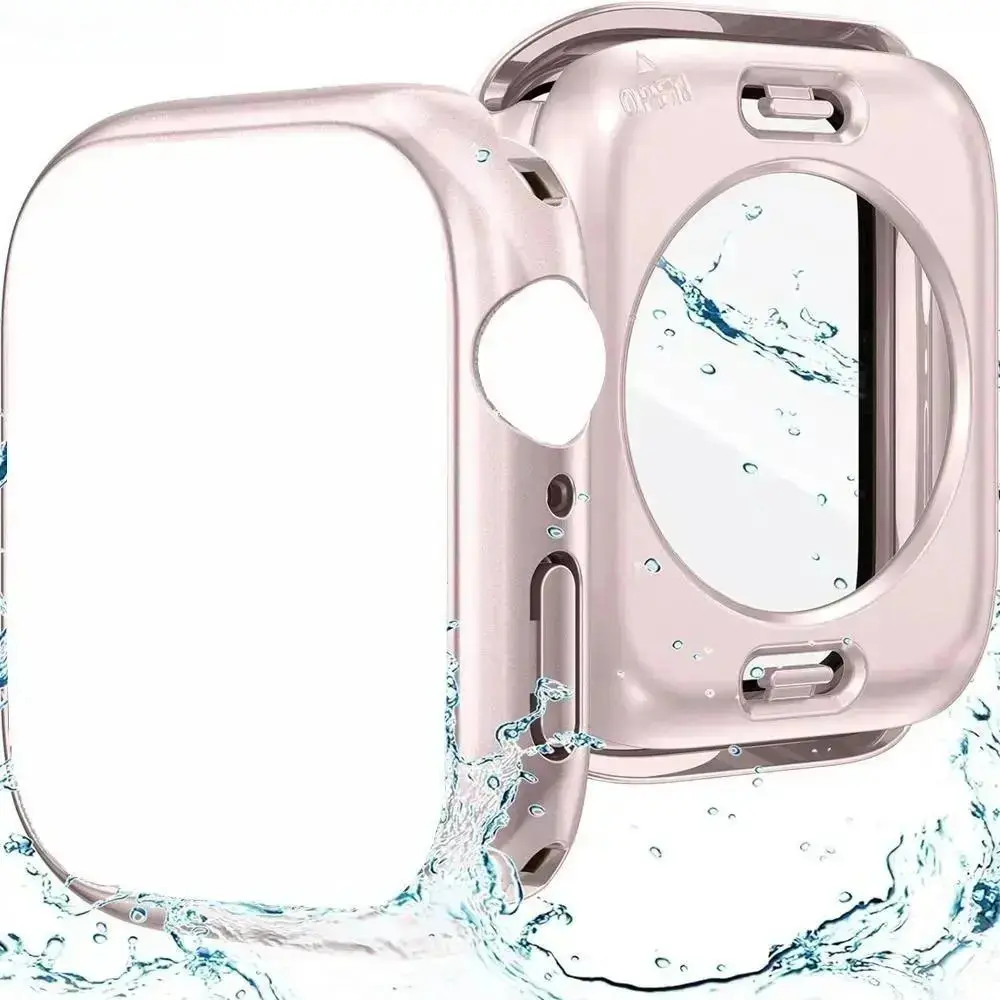 2 in 1 Waterproof Apple Watch Case with Built in Screen Protector Shockproof Premium Durable Protective Cover Fits 40mm to 46mm for All Apple Watch Series