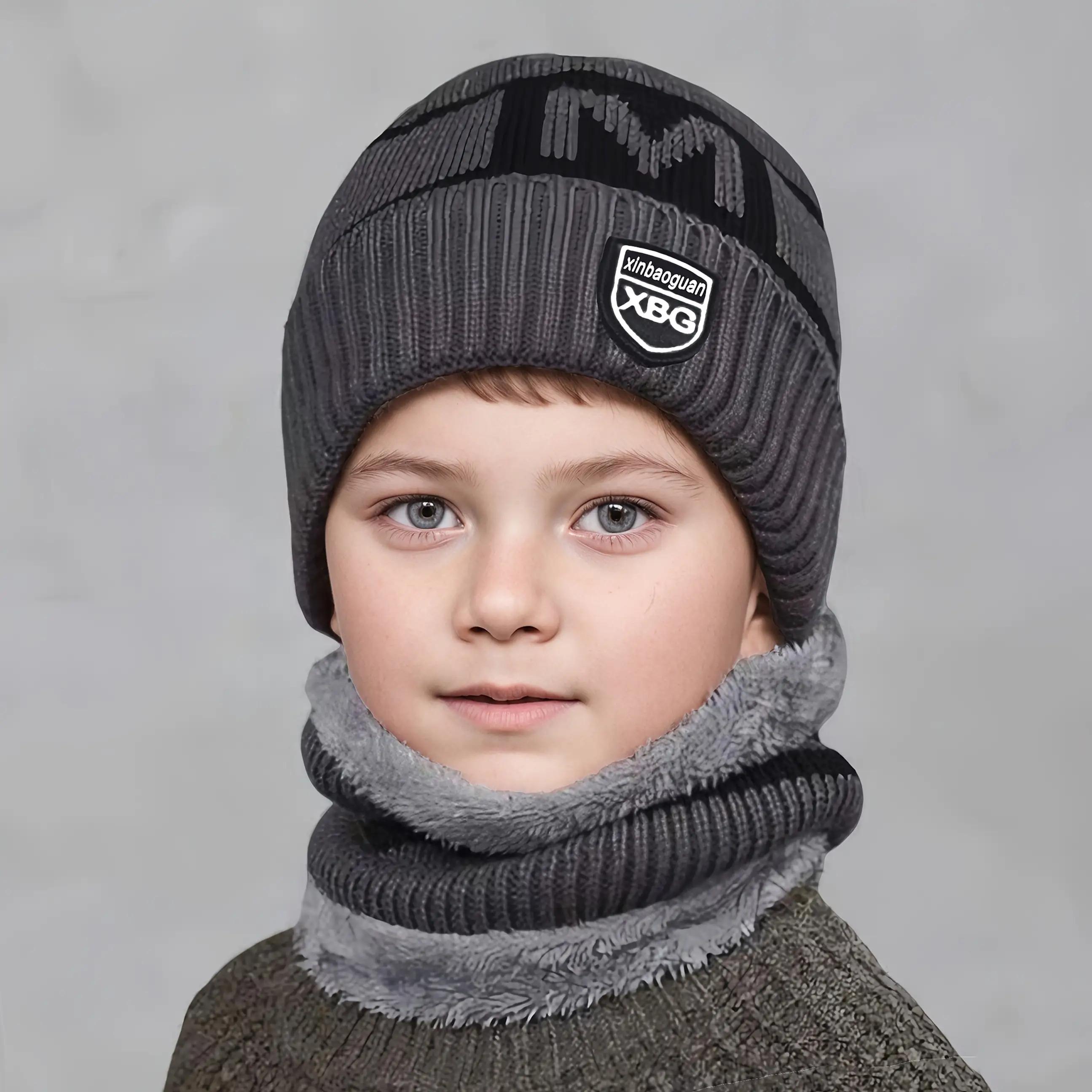 2pcs Kids' Winter Hat & Scarf Set - Thick Warm Beanie with Ear Flaps, Stretchy Fit, &, Perfect for Outdoor Play, School, Christmas, Winter Hat For Boys, School Winter Wear, Festive Winter Wear, Soft Winter Wear