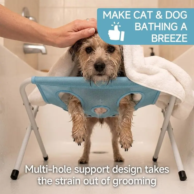 New Foldable Pet Bath Rack, Cat Dog Bath Hammock, Anti-Movement, Anti-Scratch, Easy Medication Administration, Bathing Tool Supplies