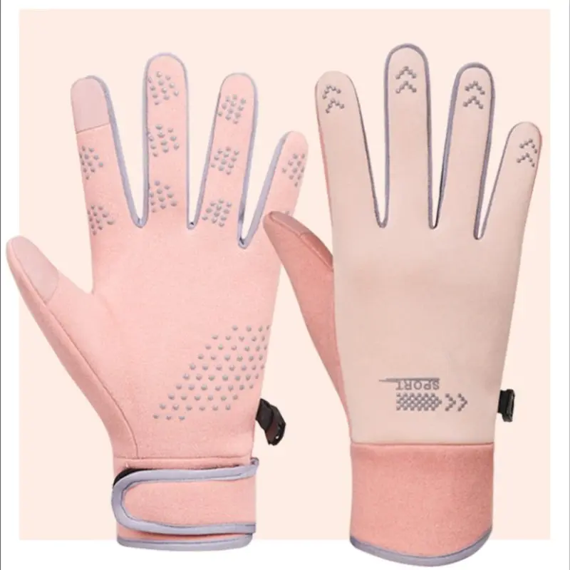 Women's Fall Winter Sports Warm Gloves, Waterproof Cycling Windproof Cold-Resistant, Non-Slip Touch Screen, Couple Riding Driving Gloves