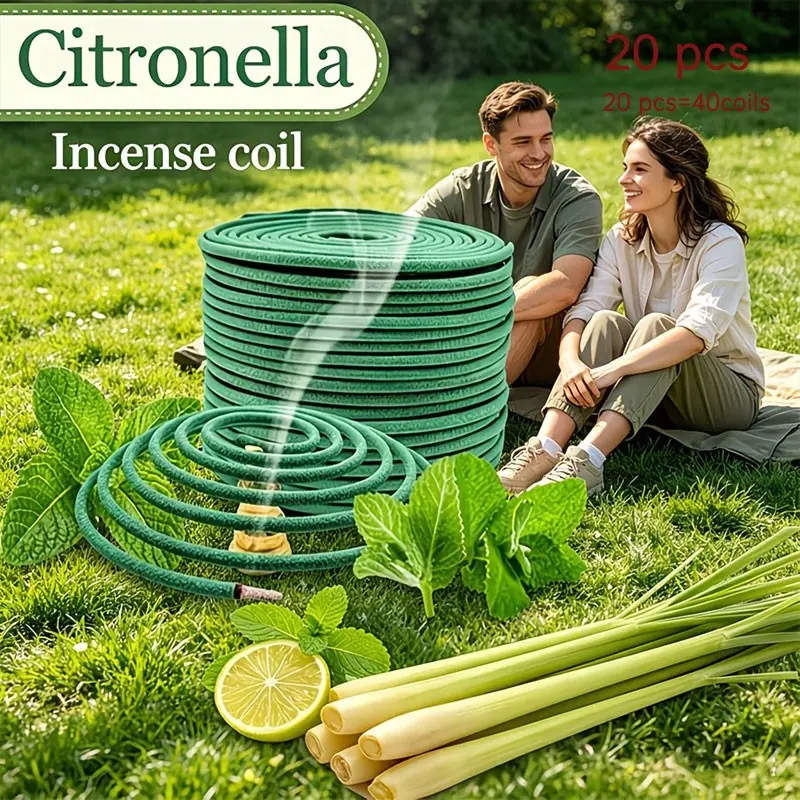20 Pieces Lemongrass Aromatic Incense Sticks, Fresh Lemongrass Scent, Ideal for Home Indoor Outdoor Use, Long-Lasting Fragrance