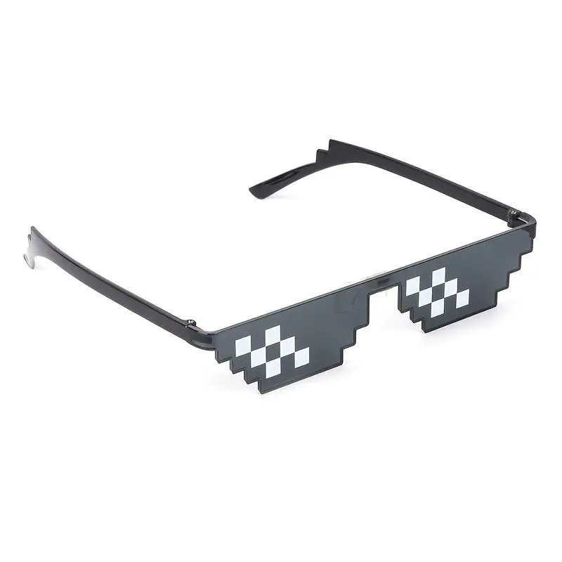 Vintage 8-Bit Pixel Glasses, Full Frame Retro Nostalgia Fashion Eyewear, Perfect for Cosplay, Birthday Parties, Streetwear, Hand Washable, 80s/90s Gaming Accessories
