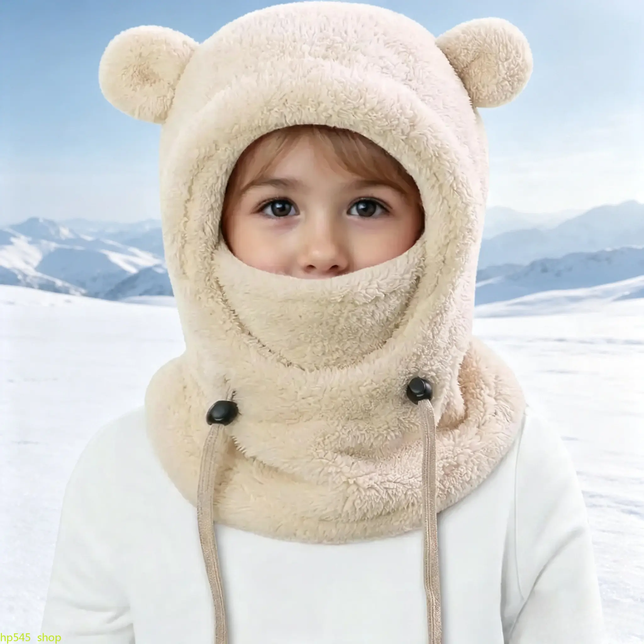 Kids' Solid Polyester Balaclava Hood, Thermal Full Face Cover & Neck Warmer for Winter, Windproof Headwear for Toddlers Outdoor Play, 40-45cm, Kids Outdoor Play, Toddlers Size